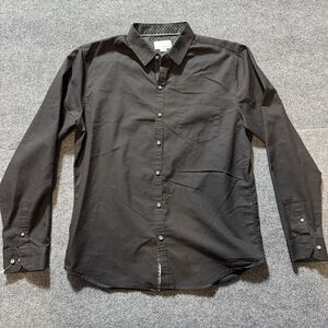 CRAFT+FLOW Shirt Mens Large Black Long Sleeve Button Up Pocket Casual Top